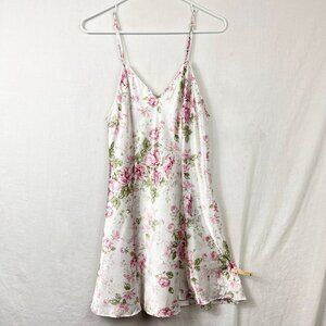 Vintage Fredericks Of Hollywood Floral Satin Cami Slip Dress Women M Cottage Y2K